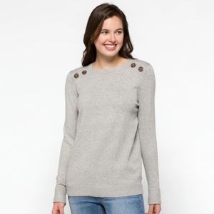 Carson Crew Neck Button Detail Sweater